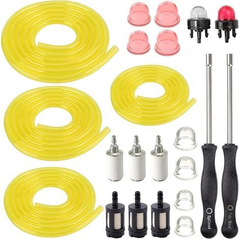 AC04122 Tuyau de Carburant 4 Tailles x 1,2 m Ampoule d'amorçage de Filtre à Carburant pour tronçonneuse Taille-Bordures Souffleur 2 Cycles Petits Moteurs avec Outils de réglage du carburateur (1/5)