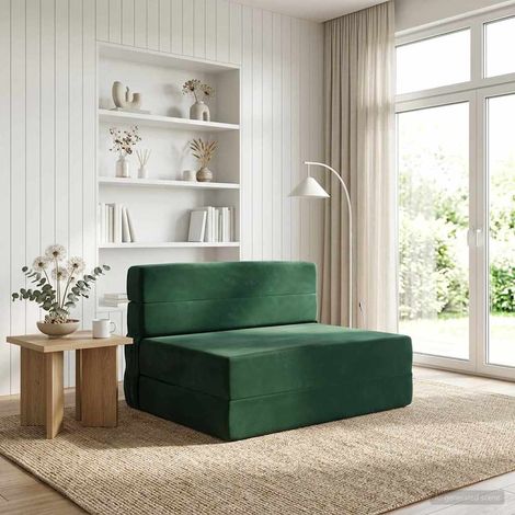 Sofá Cama Plegable Verde oscuro 70 x 72 x 60 cm Tela