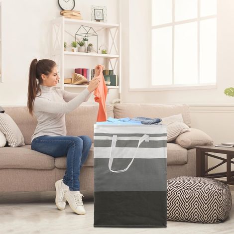 Trade Shop - Cesta De Lavandería Plegable Con Asas Autoportantes Para Ropa De Baño -