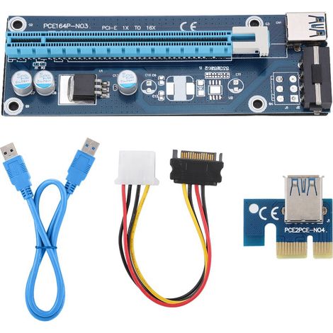 Adaptateur Pci-E 1X Vers 16X - Rallonge Usb 3.0 De 60CM - Pour Minage De Cryptomonnaie - Lot De 1 (1/5)