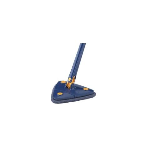 Balai triangulaire Upattend, balai de nettoyage réglable rotatif à 360°, humide et sec avec long manche extensible, essorage automatique pour le nettoyage des murs et des plafonds (bleu) - Crezuo (1/4)