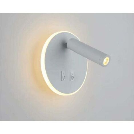 400 rond blanc 3000k salon chambre lampe de lecture réglable Creative Nordic chevet applique salon fond applique murale，pour la lecture, l'éclairage (1/5)