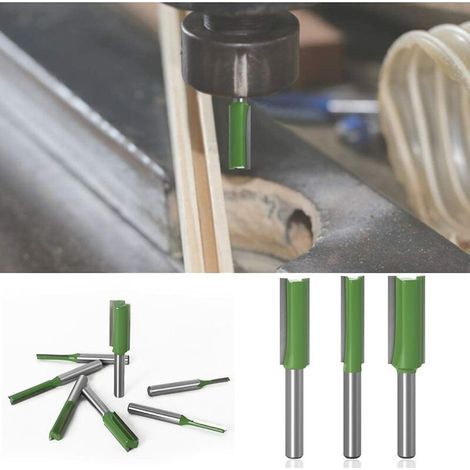 7Pcs Fraise droite à queue de 6 mm, Fraise Droite Defonceuse, pour Bois Carbure de TungstèNe Outil de Travail Du Bois, Routeur Droite à Simple Duble Flûte à Bois,3mm 4mm 5mm 6mm 8mm 10mm 12mm (1/4)