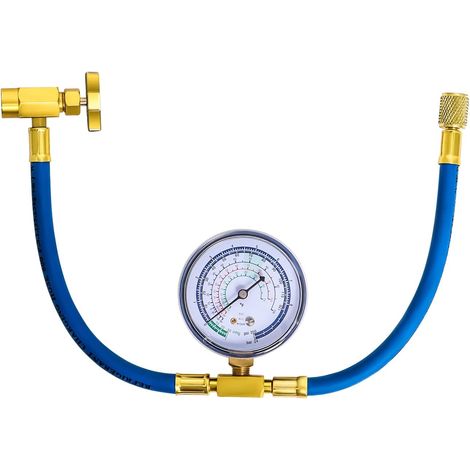 R134a-Kältemittel-Befüllschlauch für Kühlschrank, Klimaanlagen-Befüllschlauch, Dosenanschluss mit Manometer – R134a-Dose an R-12/R-22-Anschluss
