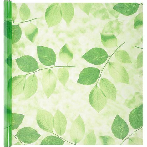 1 rouleau de film adhésif opaque de protection de la vie privée pour fenêtre, motif feuille verte, autocollant pour fenêtre pour la maison-200x45cm-Green (1/4)