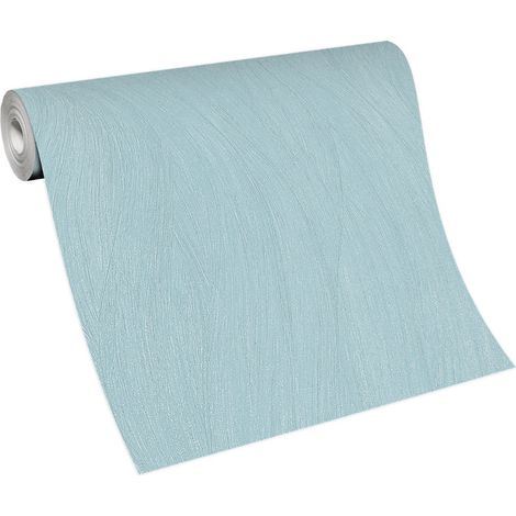 BRICOFLOR Papier Peint à rayures turquoise Papier Peint intissé pour salle de bain, chambre & plus Tapisserie moderne turquoise (1/4)