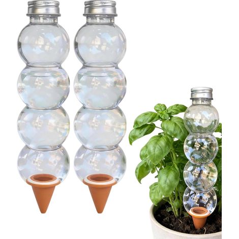 Deux arrosoirs pour plantes, bâtonnets d'arrosage en forme de calebasse, en argile (1/5)