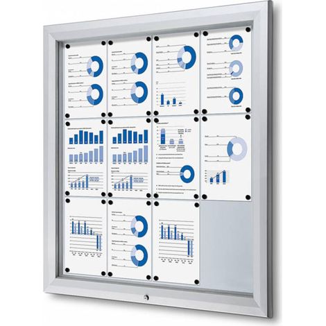 Bacheca da Esterno con Apertura a Ribalta 102,5x106,7x4,7 cm in Alluminio con Led Silver (1/5)