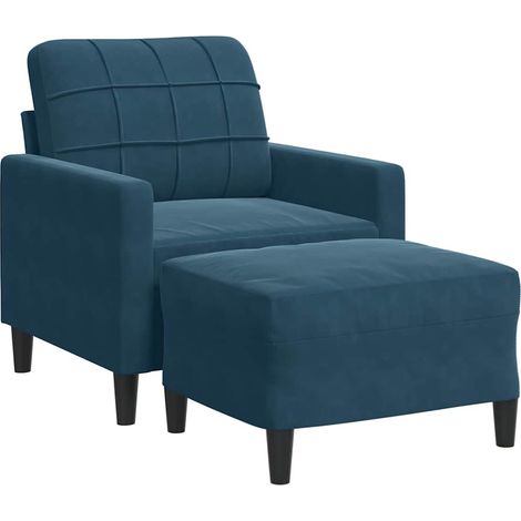 Maison Exclusive - Sessel mit Hocker Blau 60 cm Samt