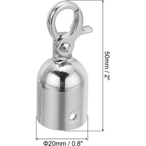 Embout De Cordage Pour Barriere, Embout De Cordon Embout De Barriere Avec Crochets Pour Controle Des Foules Diviseur De File D'Attente, Ton Argenté (1/4)