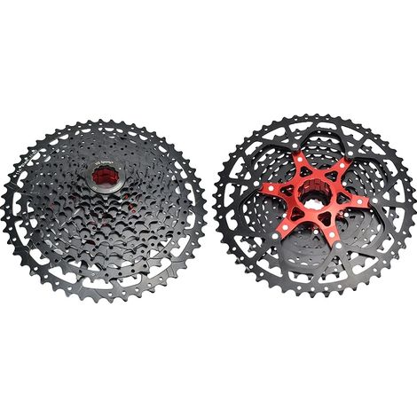 Fahrradkassette, 10 Gänge, einstellbare Gangstufen, 12-fach 11-50 Zähne, schwarz (1/2)