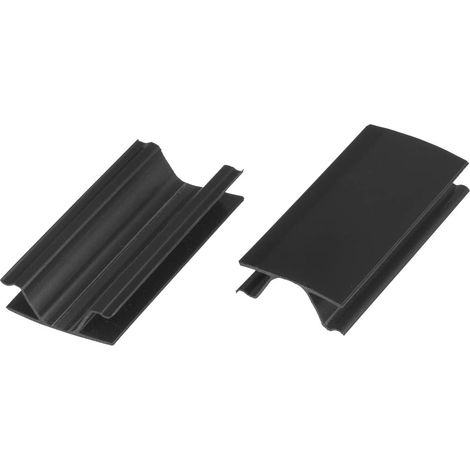 HOLZBRINK Eckverbindung Sockelblende Sockelleiste für Einbauküche 150mm Höhe SCHWARZ Hochglanz - HBK15