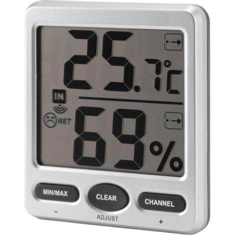Thermomètre d'ambiance intérieur/extérieur sans fil, écran numérique large haute précision, design créatif pour maison/bureau, modèle TS-WS-07 (sans piles) (1/5)