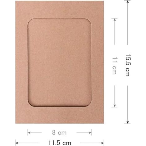 Lot de 30 cadres photo en papier kraft avec 30 pinces en bois et corde de chanvre - 11,5 x 15,5 cm - Marron