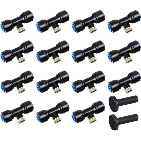 HUAZIZ Système D'irrigation Système de Brumisateur Extérieur Kit,Buse de Pulvérisation en Laiton pour Jardin,Atomiseur Buse,Avec 15 Buses pour Jardin Terrasse Patio Bricolage (blue) (1/5)