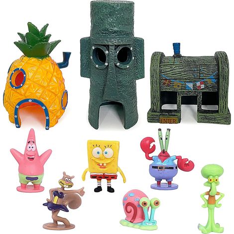 CSPARKV 9 piezas de decoración de acuario, adorno de acuario, adorno de resina para pecera, accesorios para pecera con forma de piña (1/5)