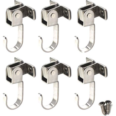 Ganci girevoli in acciaio inox 304 per montaggio a parete. Ideali per attrezzature nautiche, piante sospese, appendiabiti (set da 6).