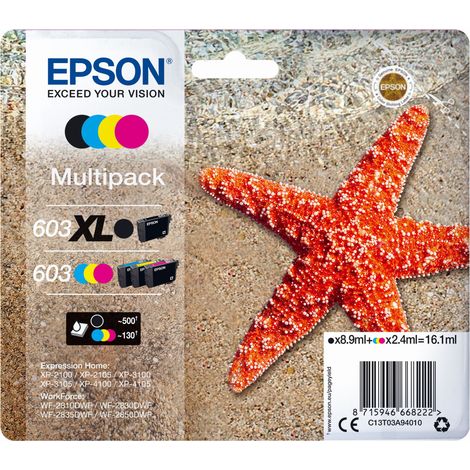 Cartouche d encre Epson Etoile de mer noir XL+3 couleurs