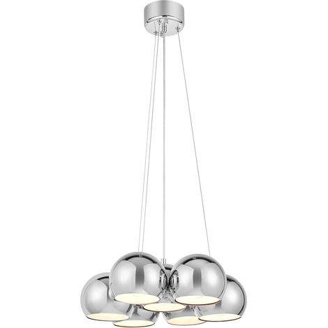 Suspension 7 lumieres metal chrome 45 cm e14 - markslojd - cupolo 224314387 224314387 (1/4)
