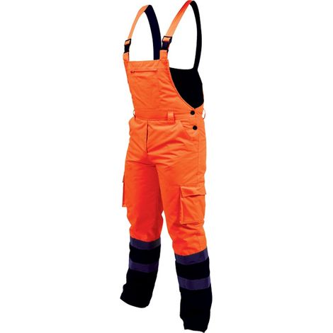 Pantalon haute visibilité, salopette doublée, déperlante, taille S
