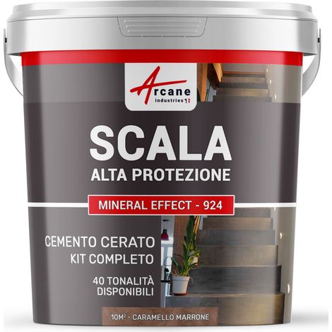 Cemento Cerato Scale - Kit Completo - 10 m² (in 2 strati) Marrone Caramello - ARCANE INDUSTRIES
