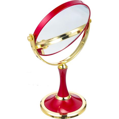 Miroir cosmétique double face Healeved avec grossissement x2 , de maquillage rotatif en verre pour b (1/5)