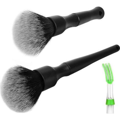 Pinceau de Détail - Auto - Set de 3 Brosses - Nettoyage Intérieur et Extérieur - Matériaux de Haute Qualité (1/4)