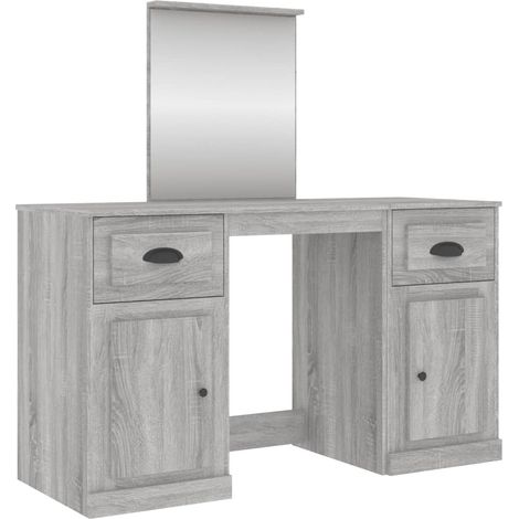 Maison Exclusive - Toeletta con Specchio Grigio Sonoma 130x50x132,5 cm