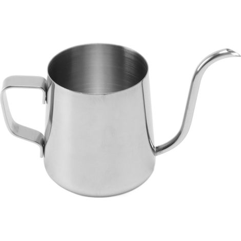 Théière à café à long bec étroit en acier inoxydable 304, avec un col de cygne, pour un égouttage manuel, couleur argent, 250 ml. (1/5)
