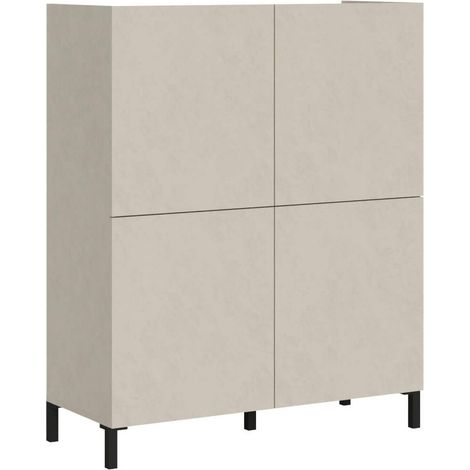 Credenza alta 4 ante 90x35x110 cm - SOLARIA - Colore: Cashmere - Dimensioni: L.90 P.35 H.110 cm