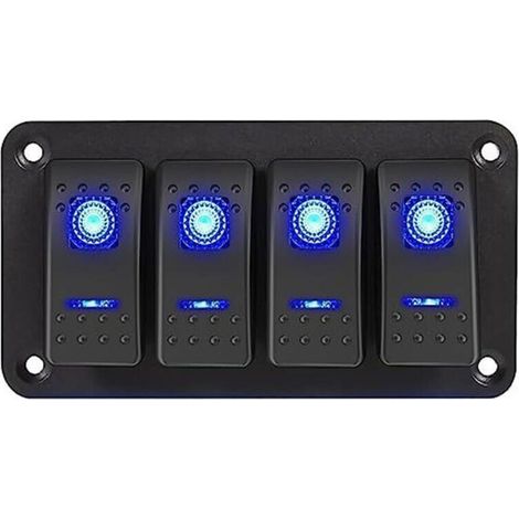 Panneau d'interrupteur à bascule, panneau de modification de yacht, 12 V-24 V DC, panneau en aluminium pour voiture, camping-car (4 bits) (1/4)