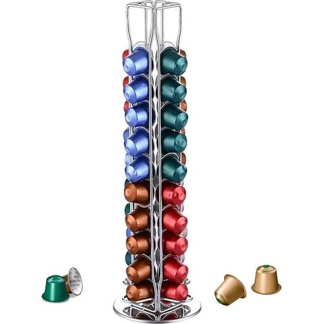 Porta capsule, compatibile con Nespresso Original, espositore girevole per dispenser – per 40 capsule – soluzione salvaspazio per riporre i porta capsule originali (1/4)