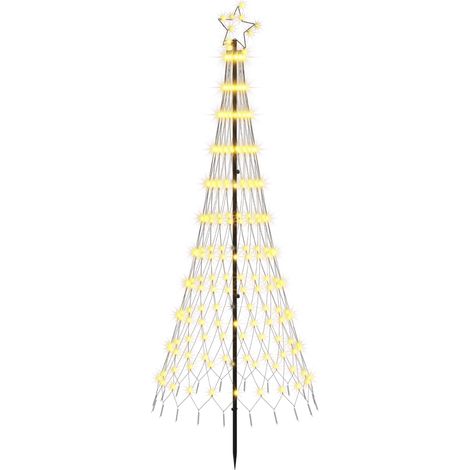 LED Christmas Tree 180 cm 230 LEDs Warm White Steel Black vidaXL (1/5)