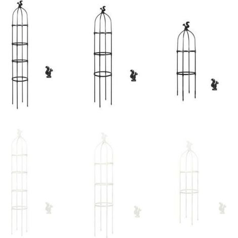 Treillis pour plantes grimpantes - - Ajustable - Antirouille - Design élégant - Noir/Blanc (1/4)