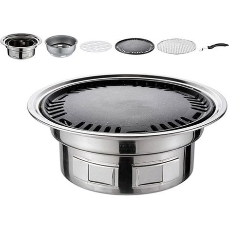 Barbecue Coréen Multifonctionnel au Charbon de Bois de 13 Pouces, Réchaud à Charbon Portable pour Camping, Pique Nique en Intérieur. (1/5)