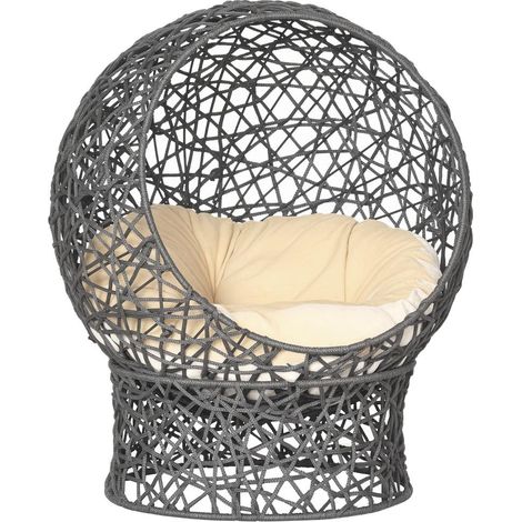 Niche pour chat avec coussin panier lit couchage fermé stable crème blanc et brun 50 x 50 x 60 cm pour chat jusqu'à 5 kg (1/5)