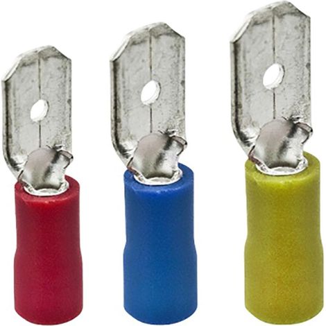 Terminal preaislado faston macho AFM 6/6.3 amarillo 5 uds