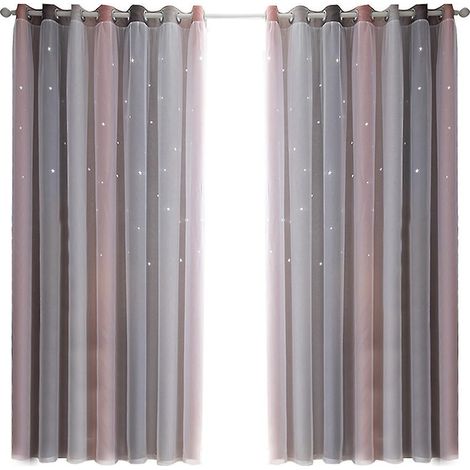 Rideaux occultants à motifs étoilés, haute précision, pour chambres d'enfants, chambres de filles, salons, colorés, double épaisseur