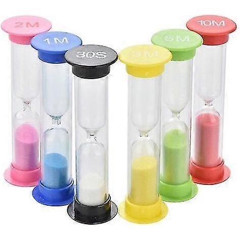 6-Piece Colored Hourglass Set 30 Seconds/1/2/3/5/10 Minutes Hourglass (1/5)