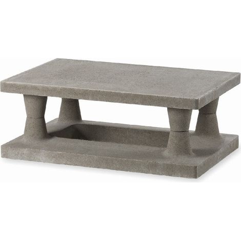 Sombrero de Chimenea de Hormigón - Mejora el Tiro y Evita el Retorno de Humos - 62,5 × 42,5 × 23,5 cm - Unidad - Gris Natural (1/5)