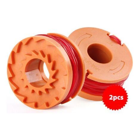 2pcs Bobines de Fil de de coupe de 3m, diamètre de 1.65 mm, Longue Durée, compatible avec les Débroussailleuses et Coupe-Bordures WORX WA0010 (1/4)