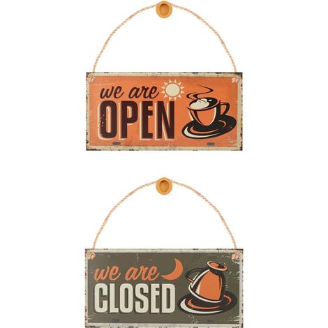 Panneau en Bois Rétro Créatif 2pcs pour Décoration Intérieure Maison, Matériau Synthétique, Couleurs Vives et Faciles à Lire, pour Salon ou Café (1/5)