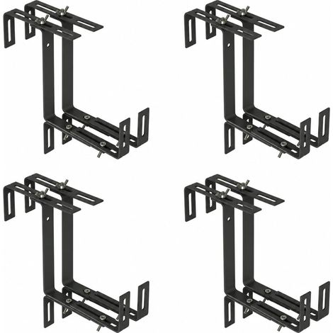 8x Supports de jardinière réglables pour parapets et garde-corps de balcon – Gris anthracite (1/5)