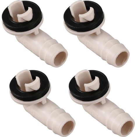 4X Raccord coudé de tuyau d'évacuation de climatiseur avec joint en caoutchouc (15 mm) (1/5)