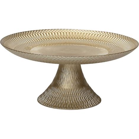 Présentoir à gâteaux 21x9 cm Lust en verre doré Ligne de Noël