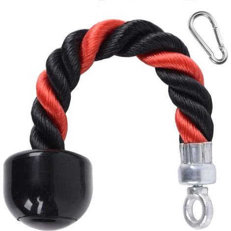 Cuerda para tríceps para deportes, entrenamiento con pesas, entrenamiento de tríceps, nailon, asas antideslizantes para espalda, bíceps, tríceps, gimnasio o casa.