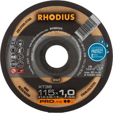Disque à tronçonner - XT38 - D125X1.0X22.23 - RHODIUS - 204621