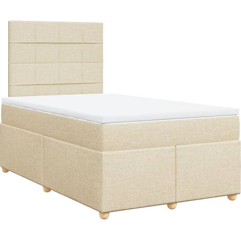 Maison Exclusive - Cama box spring con colchón tela color crema 1 (1/5)