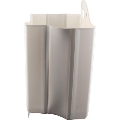 Panier à linge suspendu pliable, fixation murale, en polypropylène (PP), idéal pour la buanderie ou une chambre d'étudiant. Très grande taille, blanc. (1/5)