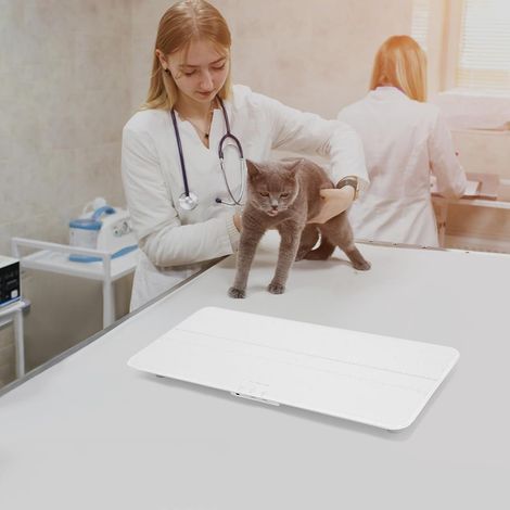 Balance numérique pour chiens Balance pour animaux de compagnie pour gros chiens et chats max. 100kg Précision de 10g Affichage LCD 3 modes de pesage kg lb oz Chargement USB Fonction Tara (1/5)